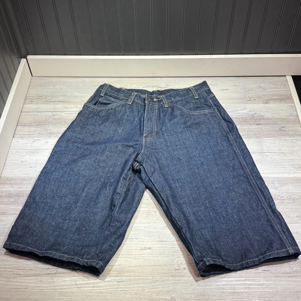 VINTAGE Dickies Jean Shorts Mens 32 Baggy Skater Wide Loose Carpenter Jorts 14"